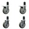 Service Caster 5'' Gray Poly Swivel 1-5/8'' Expanding Stem Caster Set 2 Total Lock Brakes, 4PK SCC-EXTTL20S514-PPUB-2-S-2-158 - alternate 1